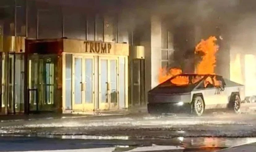 Cybertruck blast in front of Las Vegas Trump Plaza